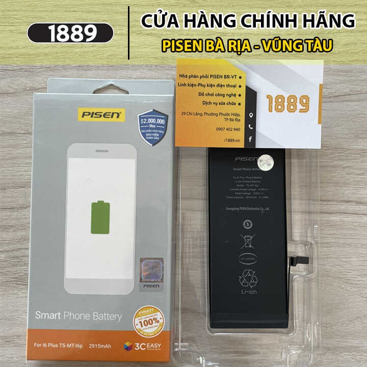 PIN PISEN IPHONE DUNG LƯỢNG CHUẨN CHO IPHONE 5S/6/ 6S/ 6 PLUS/ 6S PLUS/ 7/ 7 PLUS/ 8/ 8 PLUS - XS MAX -  HÀNG CHÍNH HÃNG