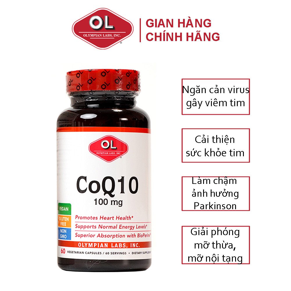 Olympian Labs CoQ10 100mg hộp 60 viên - Viên uống chăm sóc sức khỏe tim mạch