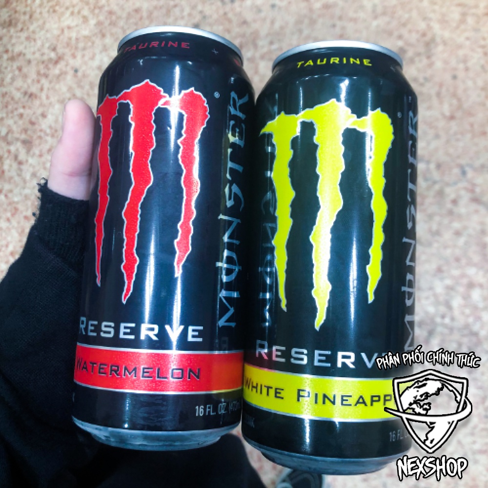 Nước Tăng Lực Monster Energy Reserve White Pineapple Đen Vàng - Vị Thơm Trắng 473ml Mỹ
