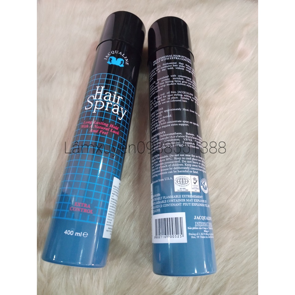 Keo xịt tóc Jacqualine hair spray 400ml (cứng)FREESHIPtạo kiểu,định hình nếp tóc,giữ nếp tóc lâu,bồng bềnh,và mềm mượt