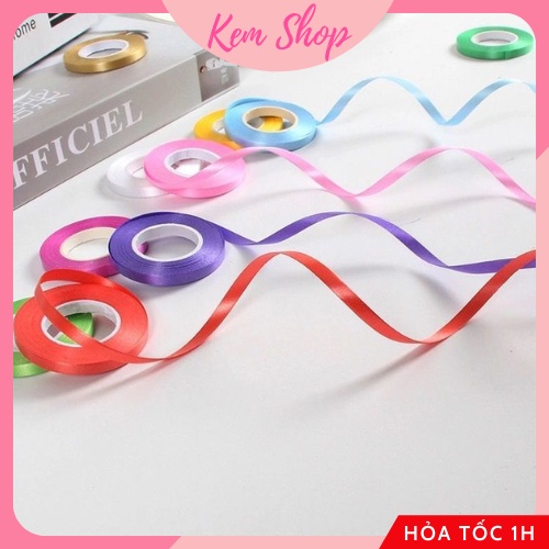 Cuộn dây ruy băng buộc bóng, dây treo banner 10m size nhỏ nhiều màu trang trí sinh nhật - Kem Shop K307