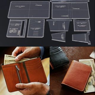 Mẫu rập ví đứng da handmade. sơn cạnh da