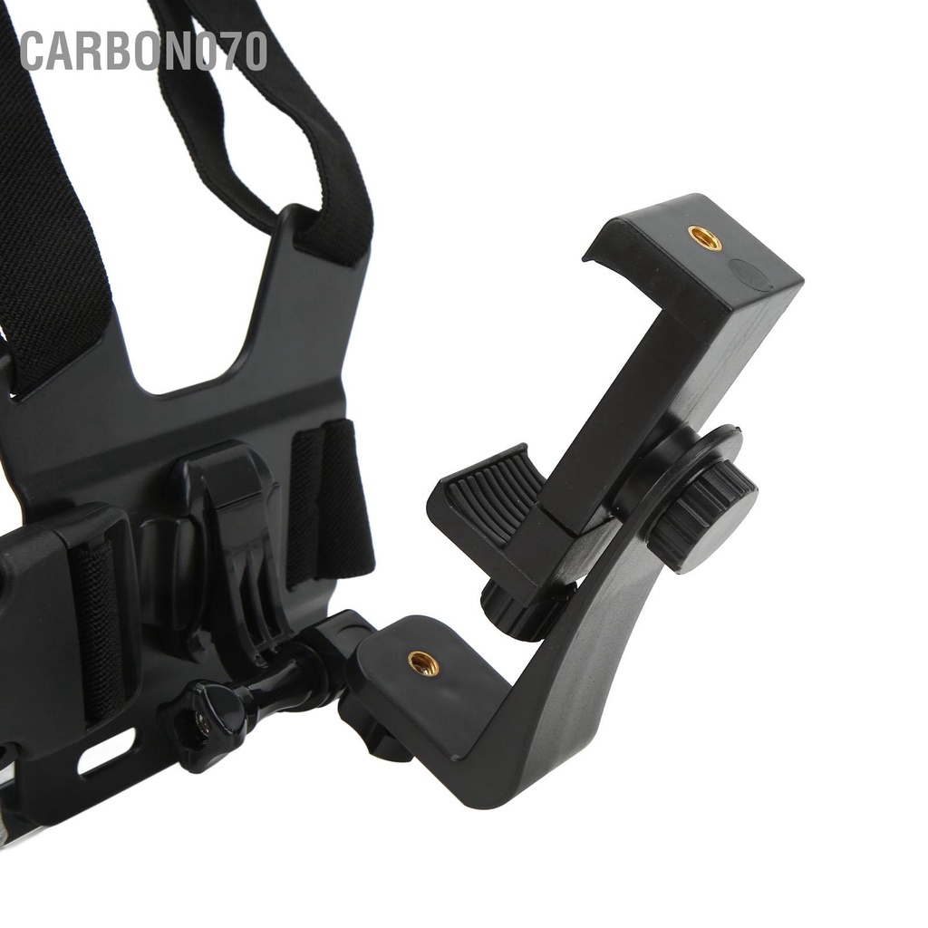 Carbon070 Dây đeo dây ngực có thể điều chỉnh với giá đỡ điện thoại để phát trực tiếp đi xe đạp ngoài trời