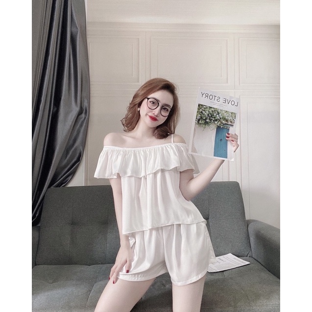 🎀 Vải xịn 🎀 Bộ lụa mặc Nhà Đồ Ngủ hai dây bẹt vai vải lụa cao cấp | BigBuy360 - bigbuy360.vn