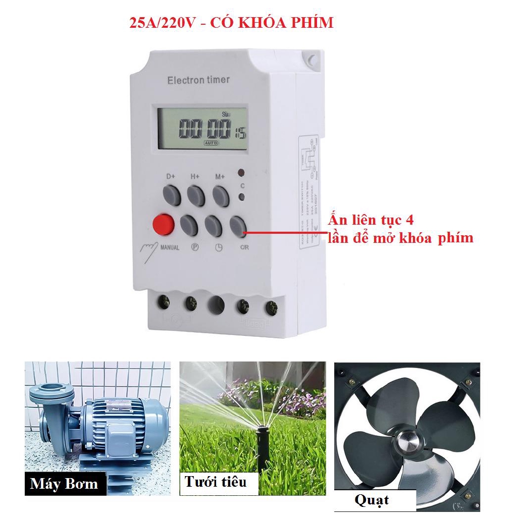 Công tắc hẹn giờ KG316T-II tắt mở tự động chuẩn công nghiệp 25A - Loại 1, Bộ hẹn giờ KG316T