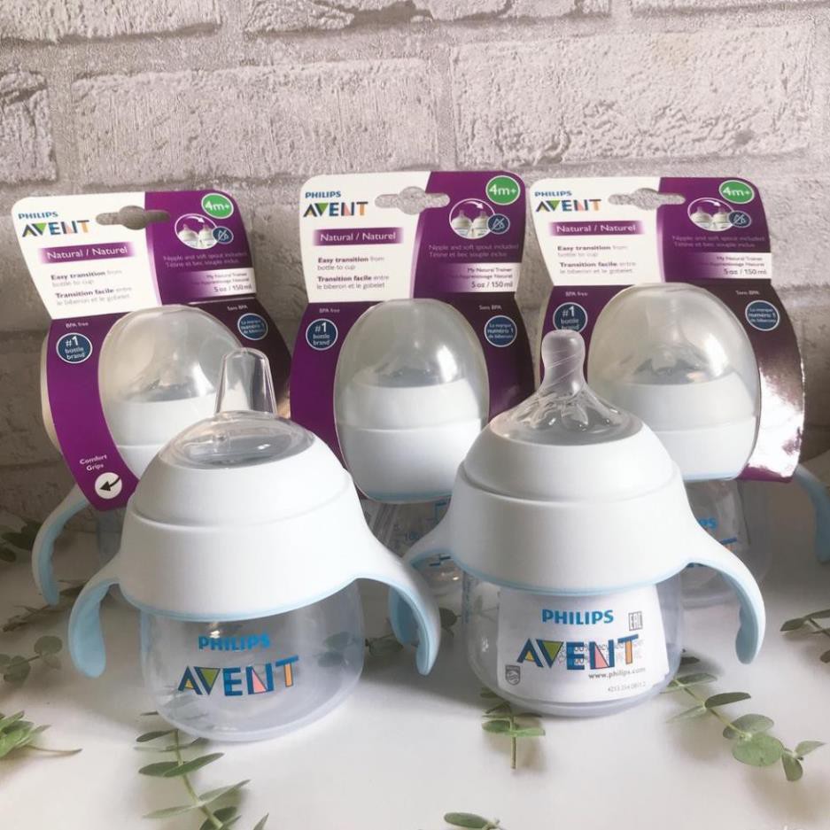 ⭐️Đổi núm⭐️ Bình tập uống 2 -in-1 Philips Avent cho bé 4M+ 150ml