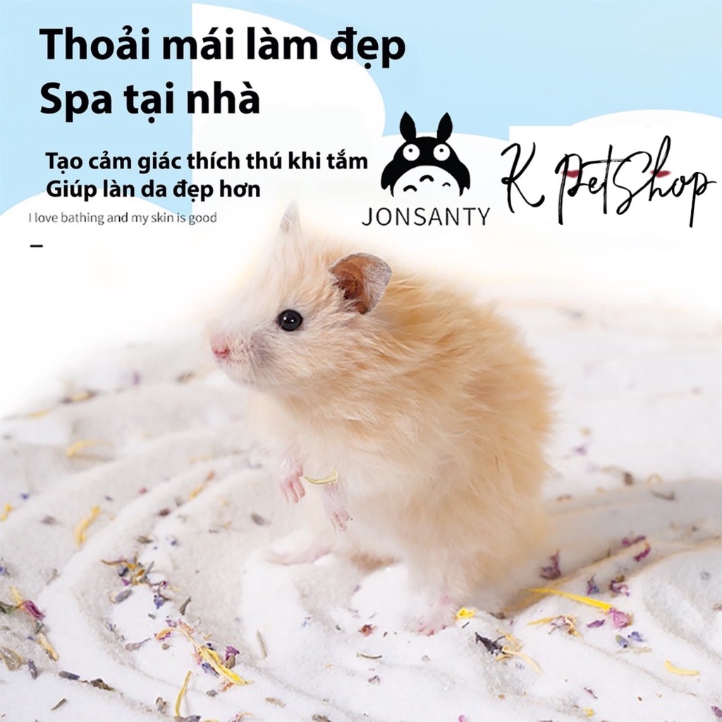 Cát tắm Silica thảo mộc cho hamster kháng khuẩn khử mùi giúp lông đẹp mềm mại hãng JONSANTY 1.5kg