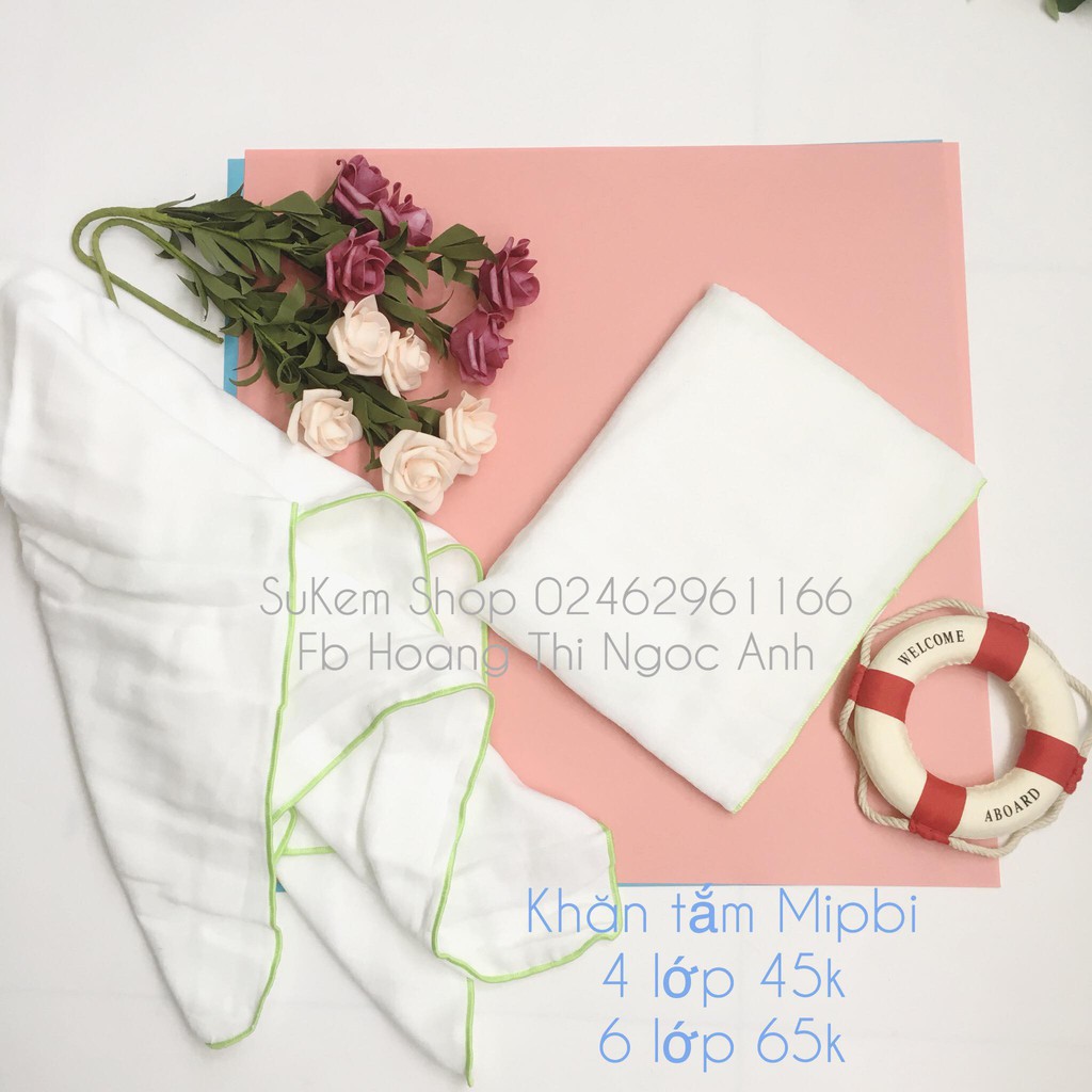 Khăn Tắm Mipbi Xuất Nhật 100% Cotton Tự Nhiên Kích Thước 75x75cm