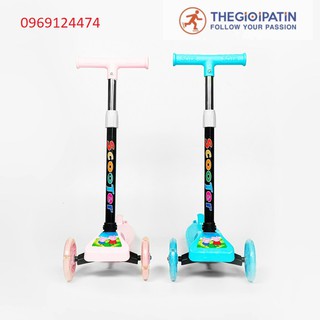 Xe trượt scooter trẻ em hai màu trơn HY01 dành cho các bé từ 2 tuổi đến 5 tuổi
