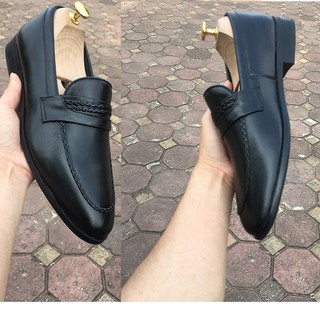 Giày Lười Da Bò Đế Cao Su Bảo Hành 12 Tháng
