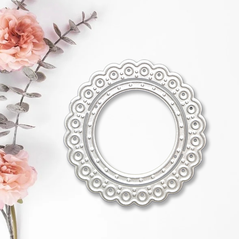 Khuôn Cắt Thẻ Trang Trí Album Hình Tròn Bằng Kim Loại DIY