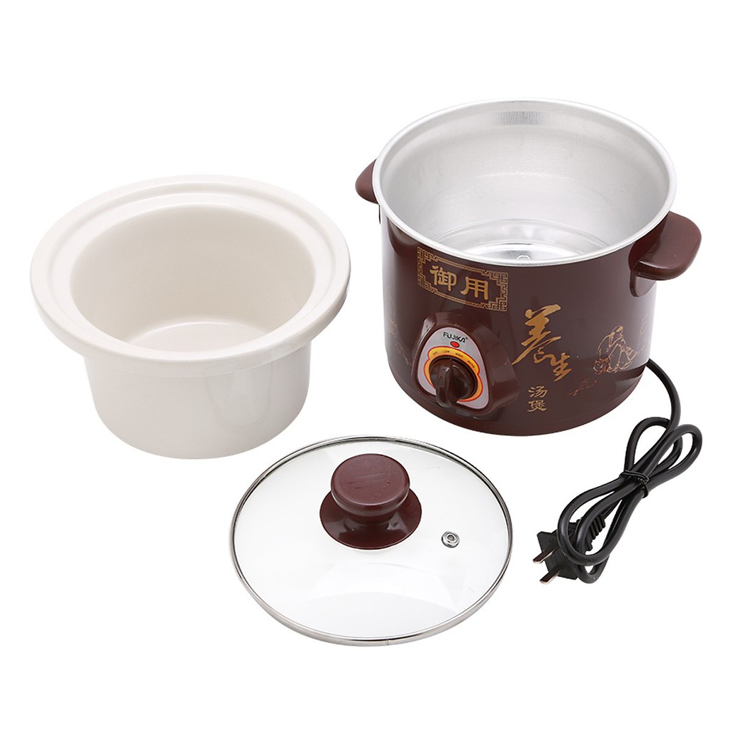 Nồi kho cá, nấu cháo Fujika FJ-KC15/25 dung tích 1.5L/ 2.5L lòng nồi bằng gốm sứ - Màu trắng, màu ngẫu nhiên tùy đợt