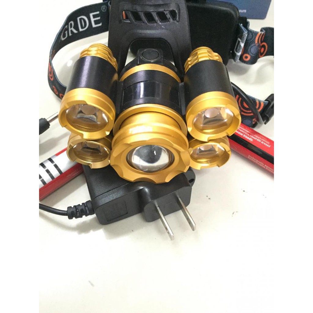 Đèn Pin Đội Đầu 5 Bóng LED Siêu Sáng – dụng cụ hỗ trợ sửa chửa ban đêm