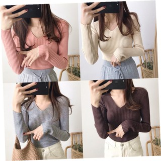Áo Len Lông Cừu Cổ Tim Mềm Mại