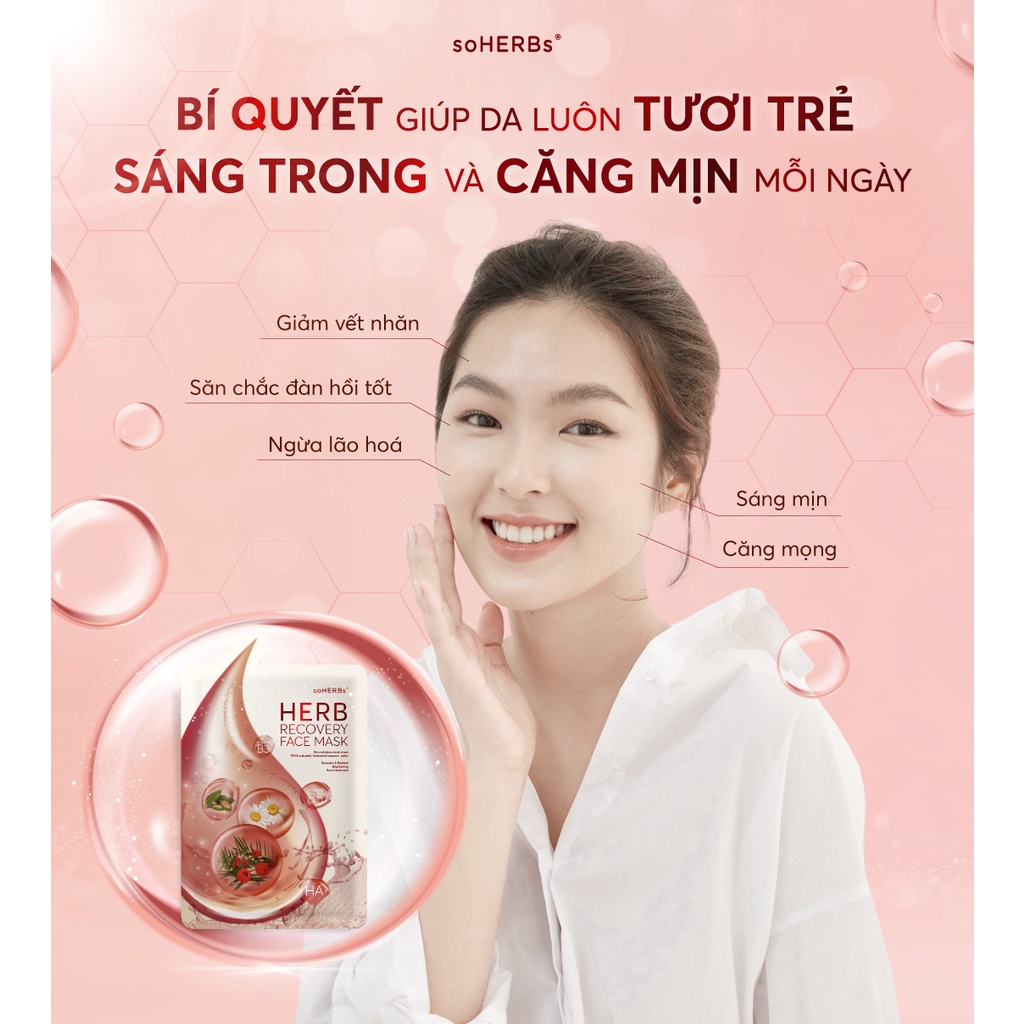 Mặt Nạ Thông Đỏ SOHERBS Dưỡng Da Căng Bóng Sáng Mịn Hộp 7 gói