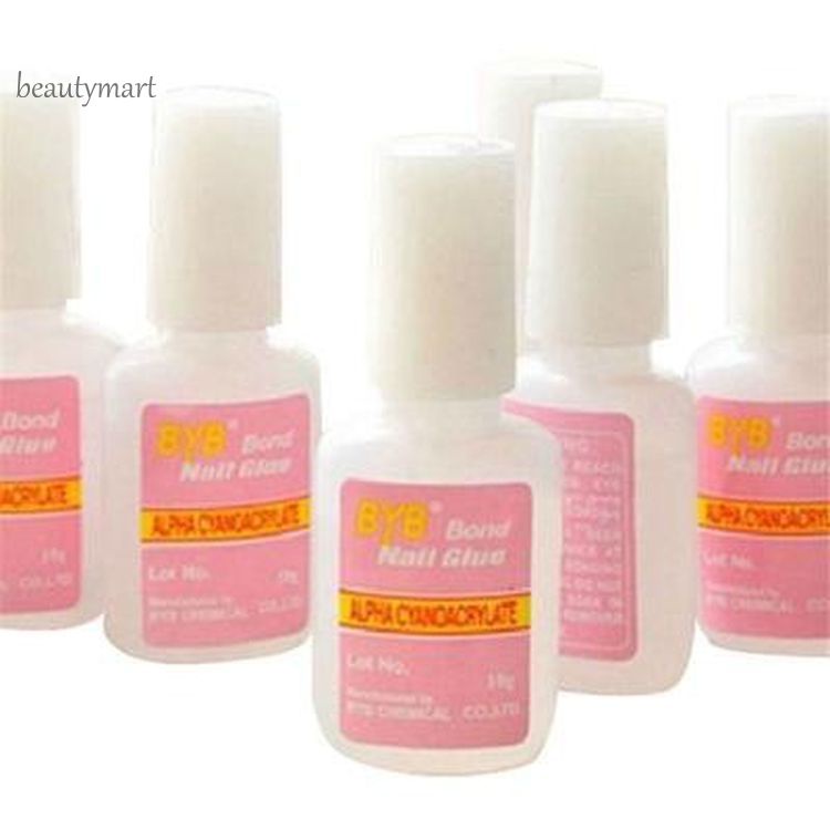 [Hàng mới về] Keo dán móng kèm cọ trang trí móng tiện dụng 10g