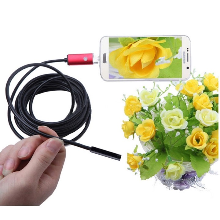 Camera nội soi 5.5mm đầu kết nối 2 trong 1 (hỗ trợ điện thoại Android và máy tính), dài 1-2-5m tùy chọn