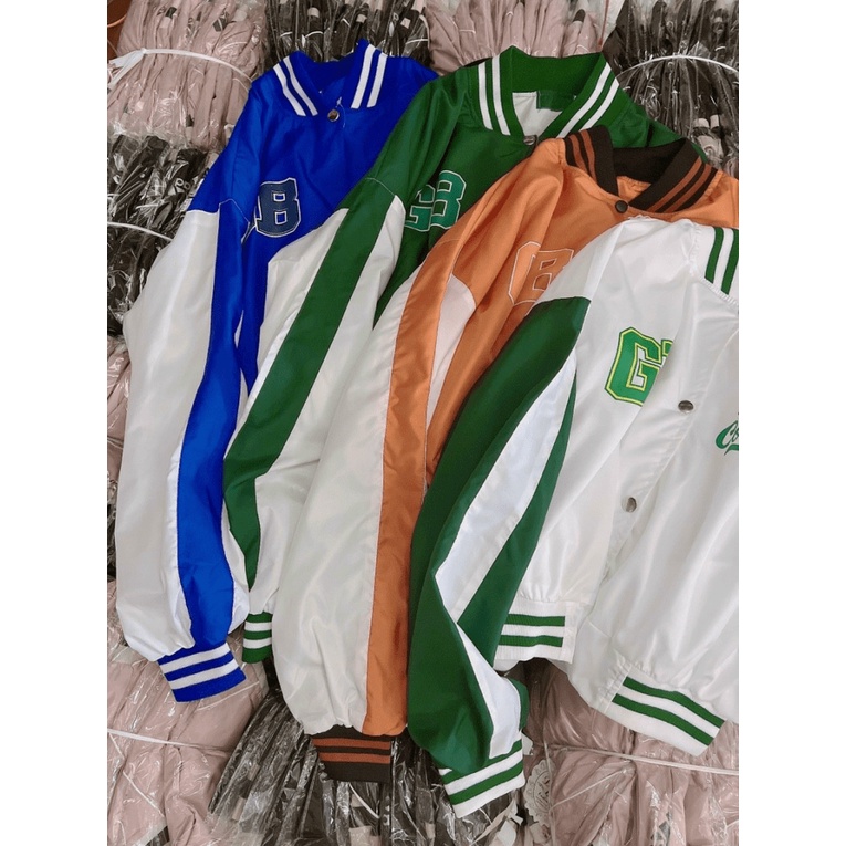 Áo Khoác Bomber Nữ Form Lửng Phối Màu In Chữ GB Cực Xinh Mẫu Mới Cực HOT  - ĐĂNG QUANG CLOTHER