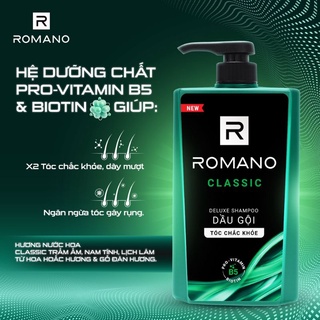 Dầu gội đầu hương nước hoa romano classic - chai 650g