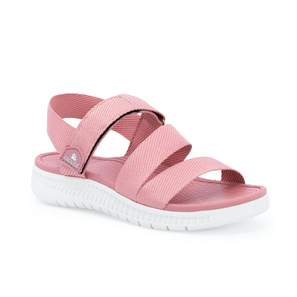 Giày sandal nữ FACOTA hồng đế trắng quai dù, đi học [Freeship]