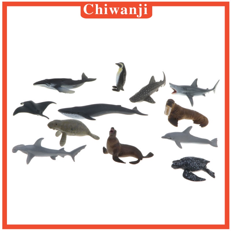 Set 12 mô hình động vật biển bằng nhựa cho bé