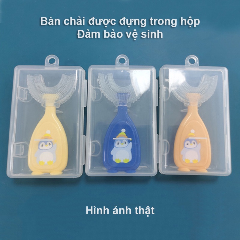 Bàn Chải Đánh Răng Cho Bé, bàn chải hình chữ U silicon cao cấp mềm mại cho bé 2 - 6 tuổi