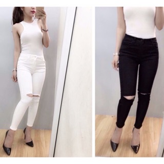 Quần kaki rách gối co giãn