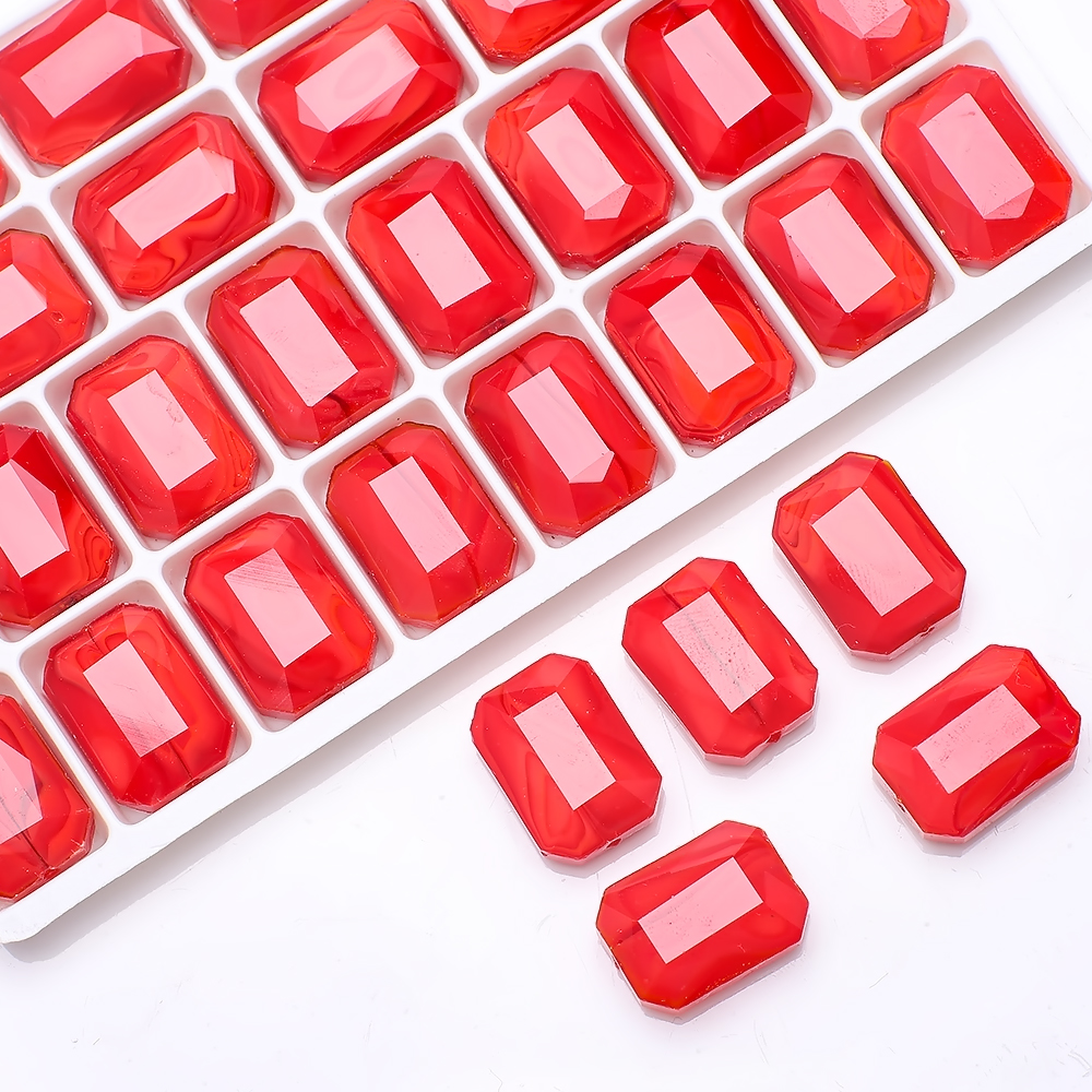 Bộ 10 Hạt Đá Ngọc Bích Hình Chữ Nhật 13x18mm Dùng Làm Trang Sức Thủ Công