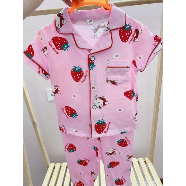 Bộ Pijama Áo Cộc Quần Dài Cho Bé Trai Và Bé Gái size nhí 10-15kg (1-3 tuổi)