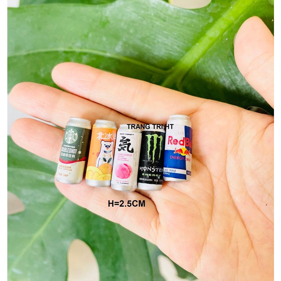 Mô hình lon nước ngọt tăng lực trang trí nhà búp bê
