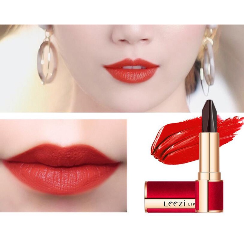 Son Môi Liz Red Velvet Ba Màu Lì Không Dính Cốc 3 Màu Sắc Tùy Chọn