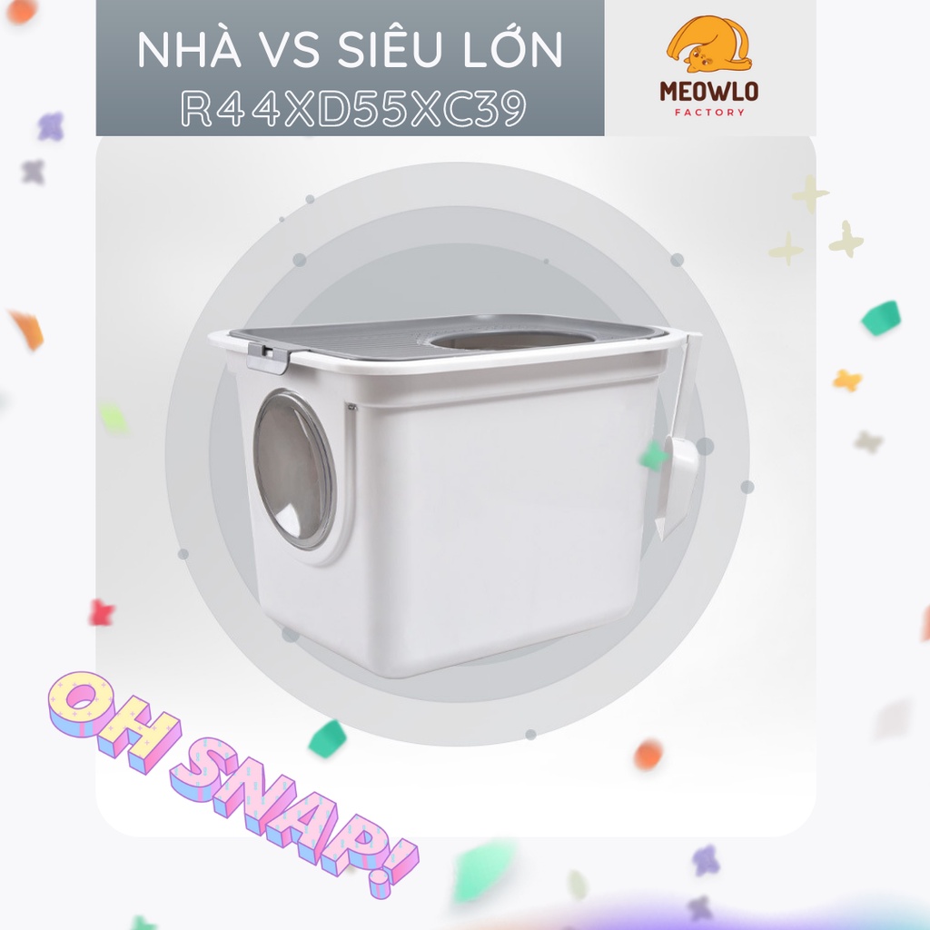 Nhà vệ sinh cho mèo siêu lớn chống văng 100% tặng kèm xẻng ray cát ️🥅️ Hỏa tốc HCM  khay vệ sinh cho mèo lớn