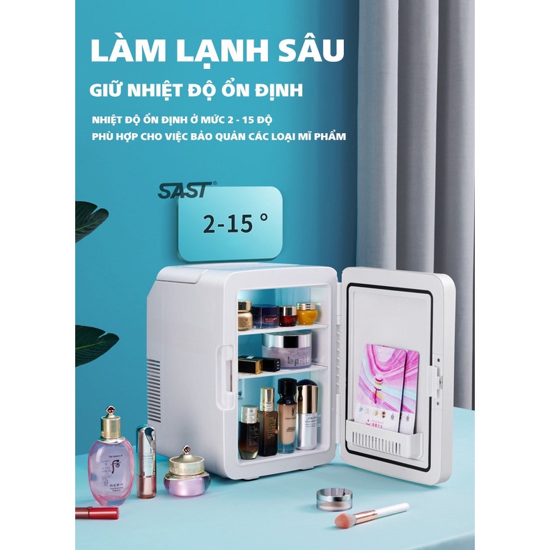 RẺ NHẤT THỊ TRƯỜNGTủ lạnh mini mặt gương đựng mỹ phẩm dung tích 10 Lít 2021 (Lucie Store)