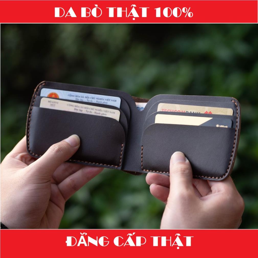 Ví Nam Da Bò Thật Đẹp Kiểu Ngang Đứng Đắng | Bóp Nam Da Bò Đựng Tiền, Thẻ Minni Phối Thắt Lưng - VW01 !