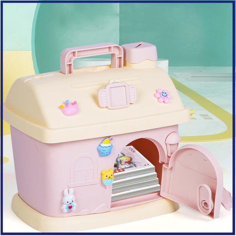 Két Sắt Mini Hộp Tiết Kiệm Nhiều Kiểu, Ống Heo Tiết Kiệm Hình Ngôi Nhà Kiểu Dáng Dễ Cưng Cho Bé!