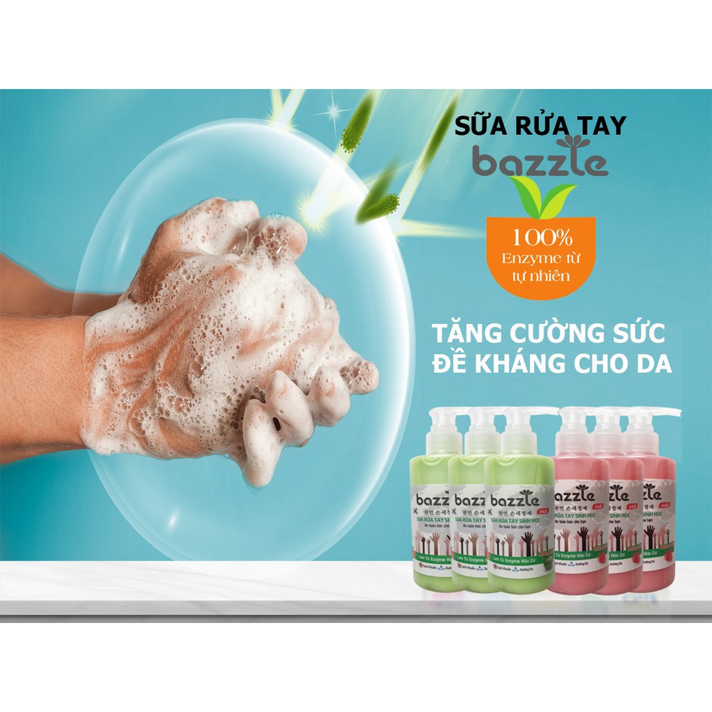 Sữa rửa tay sinh học Bazzle 500ml giúp ngăn ngừa vi khuẩn duy trì độ ẩm cho làn da mềm mại