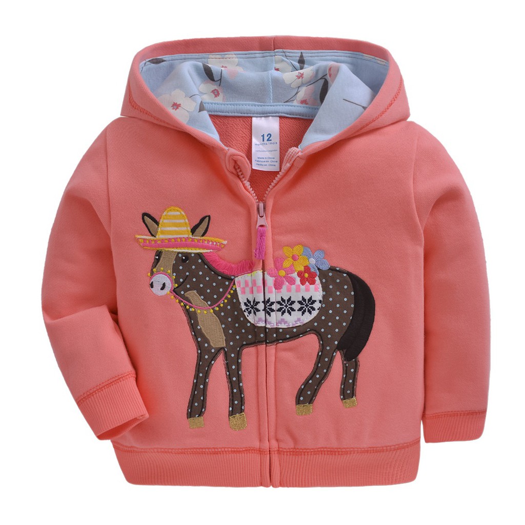 Áo khoác nỉ  AB023-ngựa pony chấm bi cho bé trai/ gái từ 5m-3T Hàng TQ xuất Âu mẫu mới về