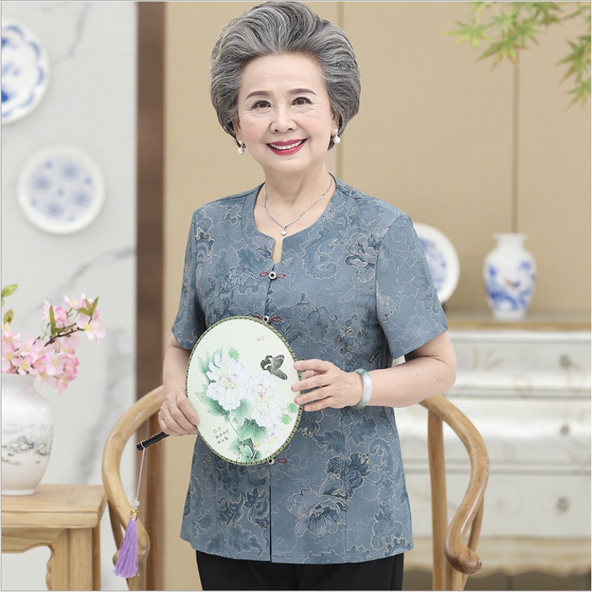 Thời trang trung niên cho bà - Bộ đồ mùa hè cho người cao tuổi