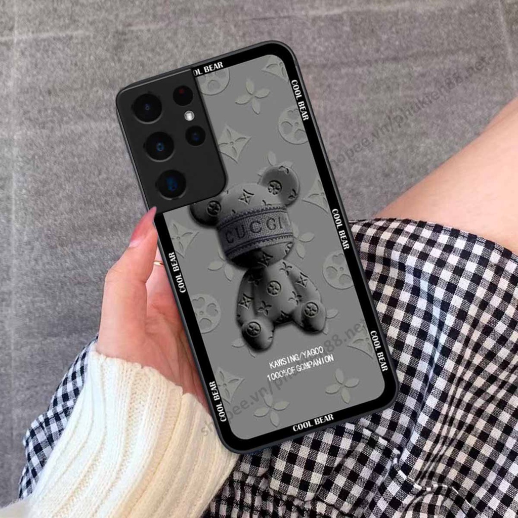 Ốp Samsung S21 Ultra bear, k@ws thương hiệu phong cách ốp lưng thời trang cao cấp