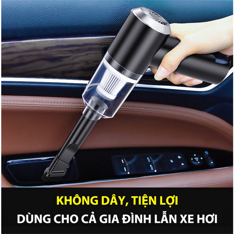 Máy hút bụi xe hơi cầm tay GULIFE-MU99 hút sạch mọi ngóc ngách, pin 2000mAh trang bị đèn LED soi sáng