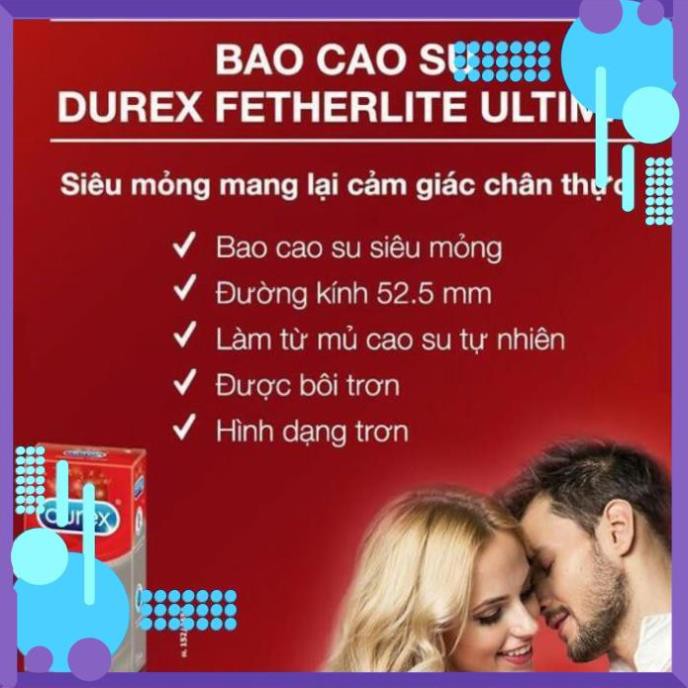 Bao cao su Durex Fetherlite ultima hộp 3 chiếc (Giao hàng kín đáo) - Đức An