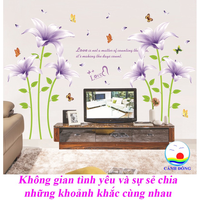 Giấy dán tường phòng ngủ hoa tím sang trọng và lãng mạn