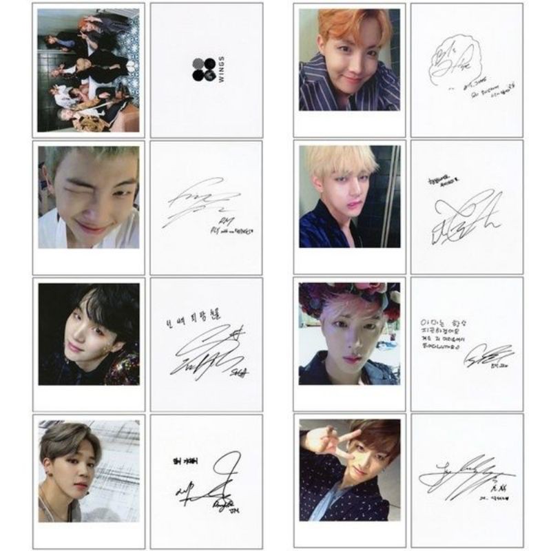 Card polaroid BTS Album Wings và card trong DVD 2017