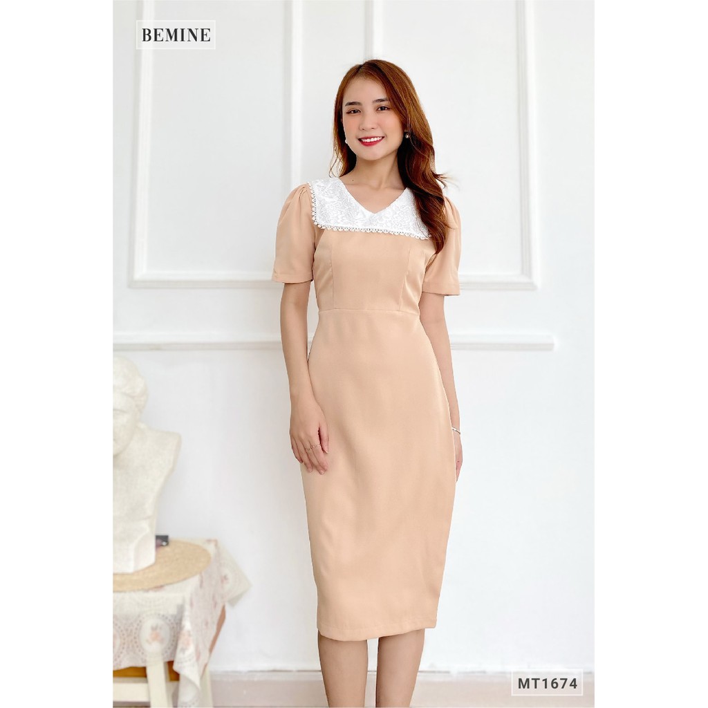 Đầm body cổ tim cổ phối BEMINE MT1674DA | BigBuy360 - bigbuy360.vn