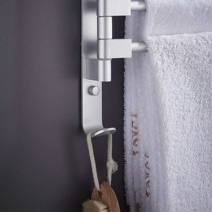 RE0480 Giá treo khăn nhà tắm dán tường xoay 180 độ hợp kim nhôm - Móc treo khăn nhà tắm