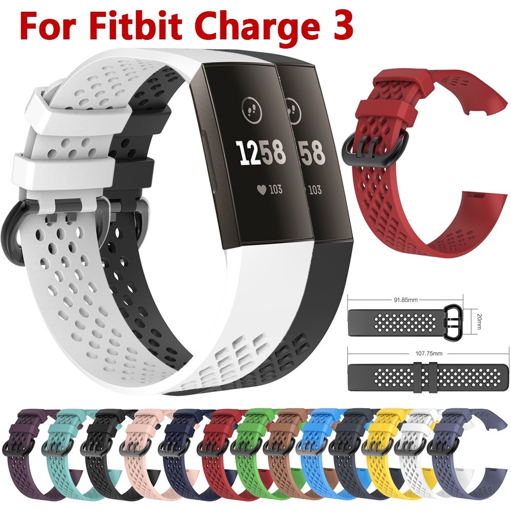 Dây Đeo Silicon Thông Thoáng Cho Đồng Hồ Thông Minh Fitbit Charge 3