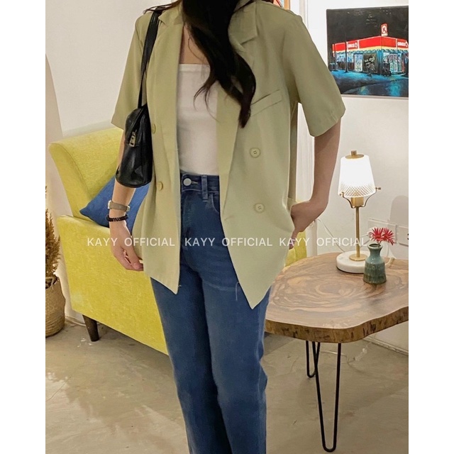 áo vest balazer nữ tay ngắn