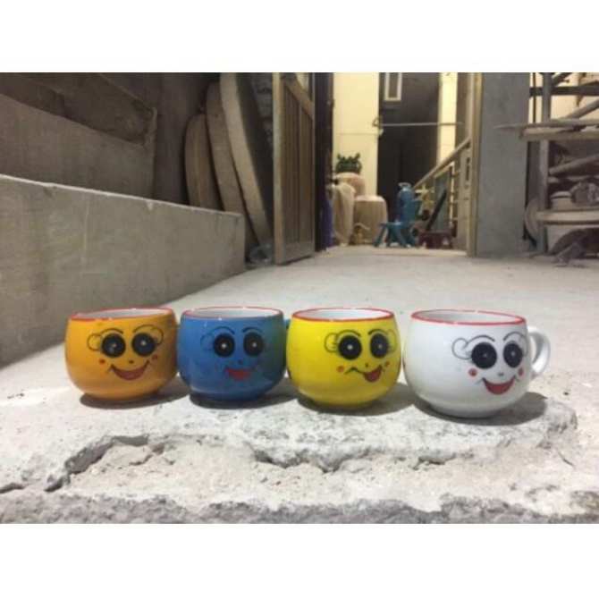Cốc Lucky hình mặt cười gốm Bát Tràng (nhiều màu sắc)