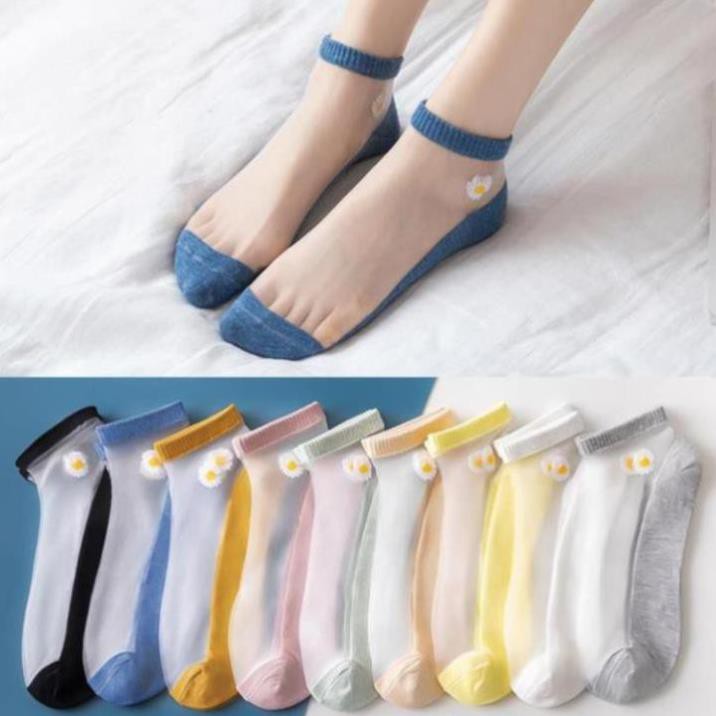 Tất Nữ/ Vớ Nữ Lưới Mỏng Hoa Cúc Dễ Thương