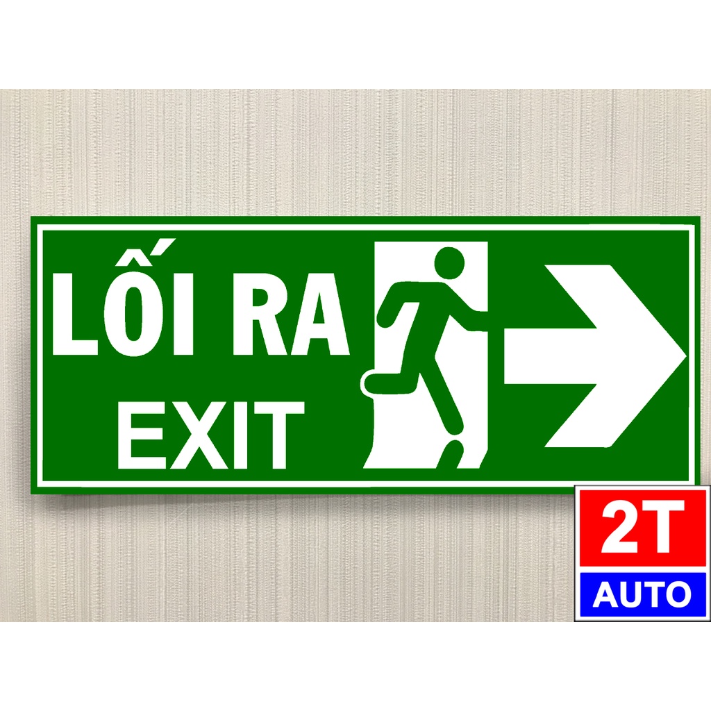 LOGO TEM STICKER CHỈ DẪN LỐI THOÁT HIỂM EXIT LỐI RA, CHỈ DẪN LỐI RA